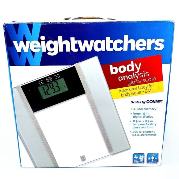 Weight Watchers Body Analysis Glass Floor Scale by Conair - Picture 2 of 8